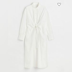 H&M White Tie Shirt Dress